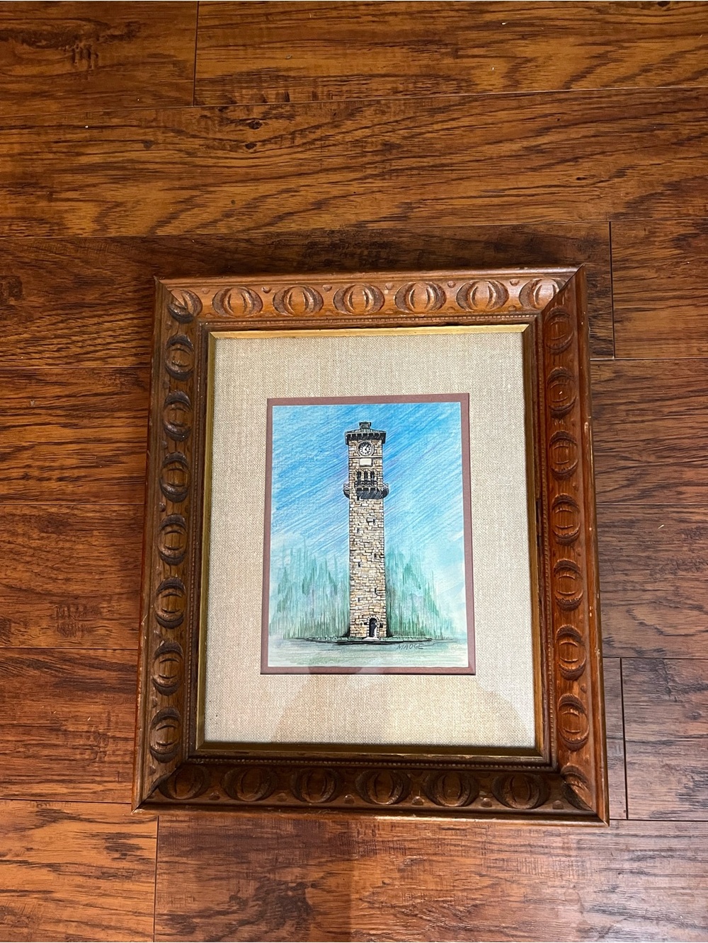 Artwork of the Historical Quadrangle Clock Tower at Fort Sam Houston in SA, TX